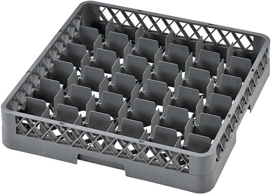 Merkloos / Sans marque Spoelmand Glazen - Vaatwasser Mand - Professioneel Afwassen - 36 Indelingen - 50 x 50 x 10 cm - Blauwgrijs
