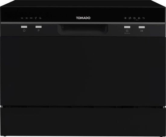 Tomado TDW5501B - Mini vaatwasser - Kleine vaatwasser - Vrijstaand - 6 couverts - 5 programma's - Energieklasse D - Zwart(Zwart)