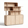 Houten opbergrek met open planken en afgesloten kast 120 x 40 x 180cm