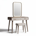 make-up tafel met spiegel en gestoffeerde kruk 80 x 40 x 140cm
