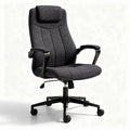 Ergonomische bureaustoel met verstelbare rugleuning en armleuningen in donkergrijs 48 x 64 x 110cm