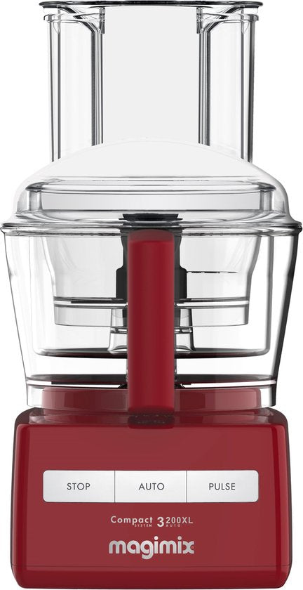 Magimix CS 3200 XL - Foodprocessor - Keukenmachine - Rood(Rood/Opbergbox Accessoires， Blender， Kloppers/garde， Snij- en raspschijven， Inclusief Kookboek， Kneedhaak)