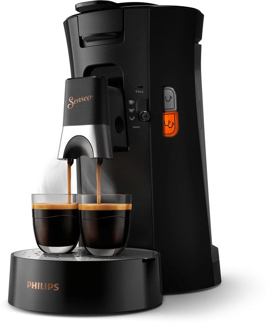 Philips Senseo Select Koffiepadmachine CSA240/60 - Keuze uit 1 of 2 Kopjes - Instelbare Intensiteit - Automatische Uitschakeling - Zwart(Zwart)