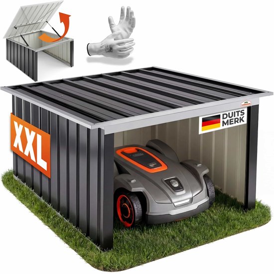 Gardebruk Robotmaaier Garage - Platdak Metaal 89x90x54cm - Antraciet