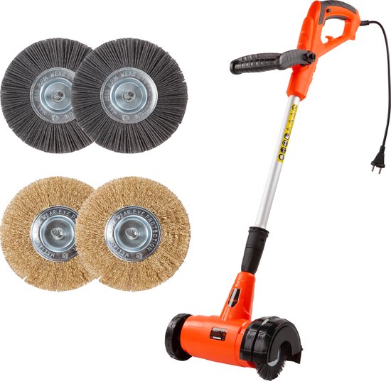 Kibani Elektrische onkruidborstel 400W - Inclusief 4 borstels - 11cm diameter - Voegenreiniger - Stalen en Nylon borstel - Voegenborstel - Onkruidverwijderaar - Set van 4 borstels - Onkruidverdelger - Voegborstel