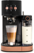 BluMill Koffiemachine - Pistonmachine - Espressomachine - Automatische Melkschuimer  2 portafilters - 1,2 Liter Waterreservoir(Zwart， Rosé Goud)