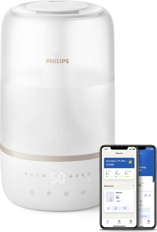 Philips Luchtbevochtiger 1000-serie HU1510/04 - Stille werking (19 dB) - Aromatherapie - Wit(Wit)