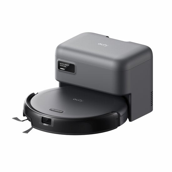 Eufy eufy Auto-Empty C10 - Slanke behuizing van 7,2cm - Tapijtreiniger - Edge expansion borstel - Automatisch legen - Point laser en multi-infrarood navigatie(Black， Hybrid/C10)