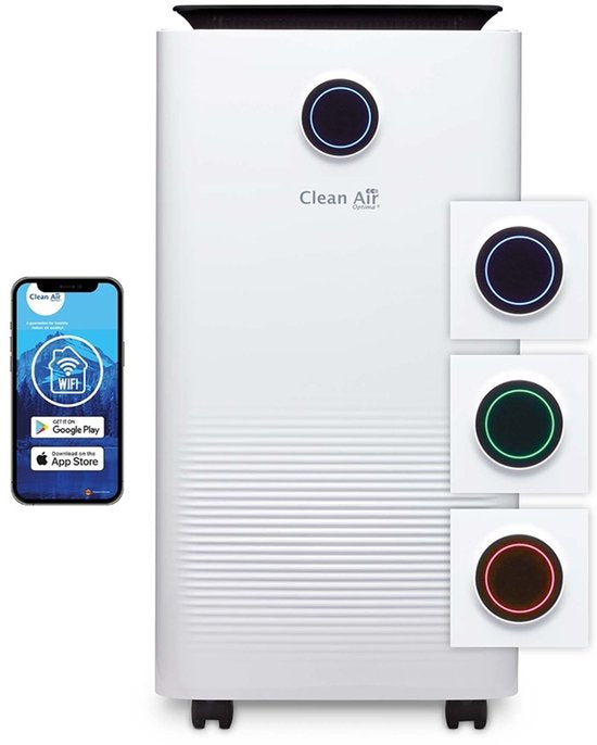 Clean Air Optima® CA-707 Smart - 2in1 Luchtontvochtiger en Luchtreiniger - 20 liter/dag - 5 voudige filtertechnologie(Wit / Zwart/20.00 l)