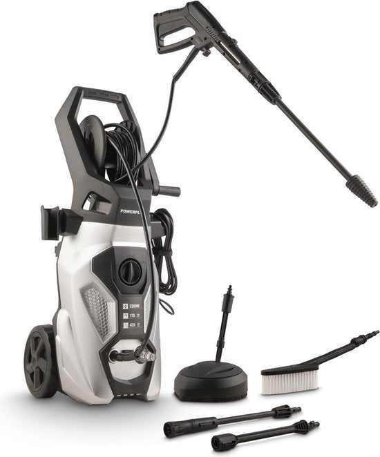 Powerplus Elektrische Hogedrukreiniger POWXG90504 - 2200 W Terrasreiniger, 170 Bar en 50 °C - met 8 m Slang en Accessoires