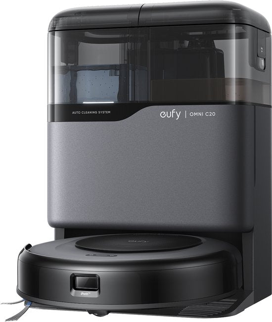 Eufy eufy Clean Omni C20 Robotstofzuiger met reinigingsstation - Robot Vacuum - 7.000Pa Zuigkracht - Ronddraaiende Dweilpads - Met Objectdetectie - 8-5cm Ultraplat Design - Zwart(Zwart/Omni C20)