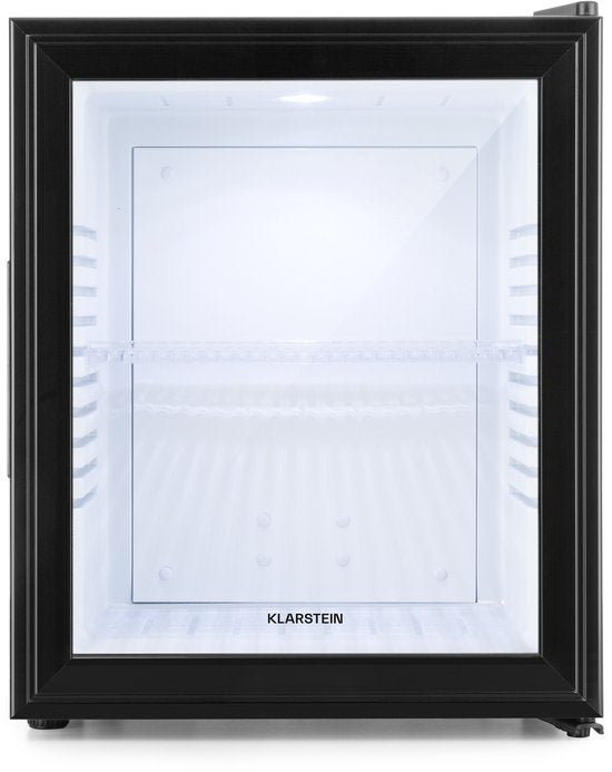 Klarstein Minibar Mini koelkast - 3 Temperatuurniveaus - volume: 30 Liter - 23 dB - Glazen deur - Zwart - Minikoelkast - Stil Compact - Verstelbaar Fluisterstil In Hoogte Verstelbaar - Mini Fridge - Hotelkoelkast - Kleine Koelkast