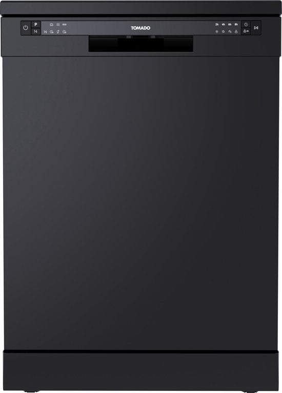 Tomado TDW6001B - Vrijstaande vaatwasser - 12 couverts - Energielabel D - 47 dB - Bestekmandje - Zwart(Zwart)