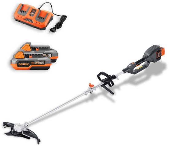 FUXTEC FX-E2MSSET 40V Accu Bosmaaier Set • Incl. 2x 20V Accu  Lader • 35cm Maaibreedte • Koolborstelloze Motor