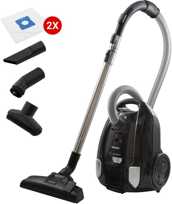 Tomado TVC3001B - Krachtige stofzuiger met zak - HEPA 13 filter - Snoerlengte 7 meter - Zwart