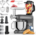 Fentic Keukenmachine – 2000W – Keukenrobot – Foodprocessor - 6,2L Mengkom – Incl. Vleesmolen, Blender en extra Accessoires – Antraciet(Mat antraciet)