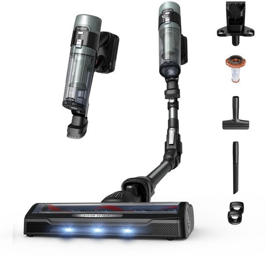 Rowenta X-Force Flex 10.80 RH7A35 - Steelstofzuiger - Ergonomisch - 140 W - 45 min gebruikstijd - LED verlichting zuigmond(1 accu， Meubelzuigmond， Kierenzuigmond， Muuroplaadstation)