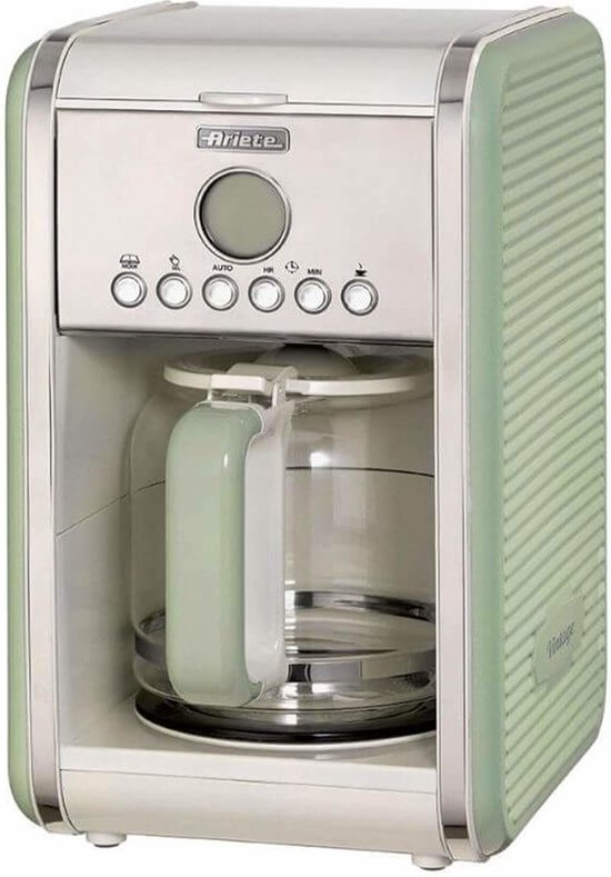 Ariete 1342/04 - Vintage koffiezetter - tot 12 kops - 24 uurs timer - warmhoudplaat - Groen(groen)